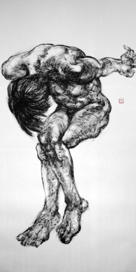 2_CHU, Tat Shing 朱達誠, Aesthetic contemplation (2) 美學沉思 (2), 2017, Ink on Paper 水墨紙本, 180 cm x 90 cm, €6,380