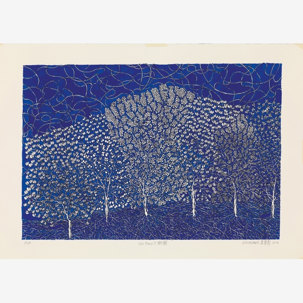 C_Winnie Mak 麥翠影, Six Trees 六樹圖, 2016, Serigraphy 絹網印刷, 42 cm x 63 cm, ed30