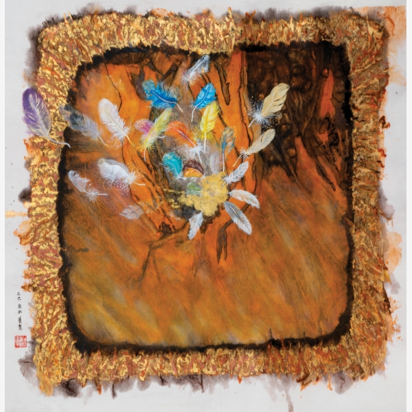 A_Christina Tung Wai 董慧, Breakthrough 突破, 2025, Mixed Media on Paper 混合媒材、雪梨紙, 90 cm x 90 cm