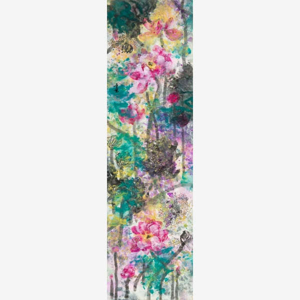 A_Christina Tung 董慧, Jubilation (1) 喜氣洋洋 (一), 2011, Ink &amp; Colour on Paper 水墨設色紙本, 138 cm x 40 cm,