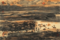 A_Christina Tung 董慧, Yellow River 黃河遠眺, 2013, Ink &amp; Colour on Paper 水墨設色紙本, 45 cm x 68 cm