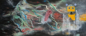 A1_Christina Tung Wai 董慧, Eternal Encounters 遇見, 2024, Ink &amp; Colour on Rice Paper 水墨設色紙本, 40 cm x 94 cm