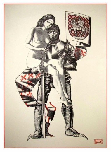 C_Aleksandr Fedorov, Deserved Reward 應得, 2012, Lithography 石刻版畫, 52.5 cm x 37 cm
