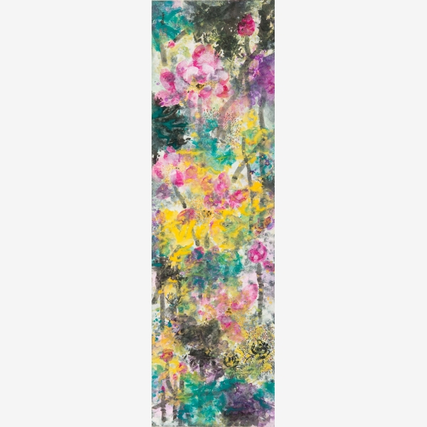 A_Christina Tung 董慧, Jubilation (2) 喜氣洋洋 (二), 2011, Ink &amp; Colour on Paper 水墨設色紙本, 138 cm x 40 cm