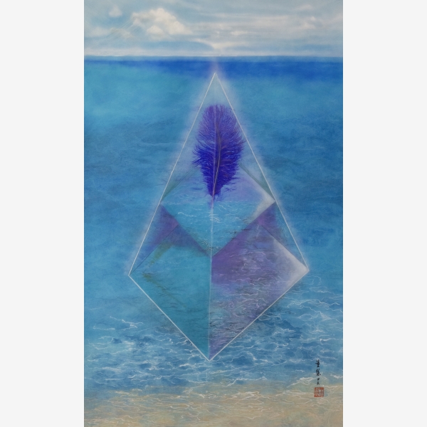 9_董慧, 上善若水, 2024, 混合媒材、雪梨紙, 117 cm x 71 cm