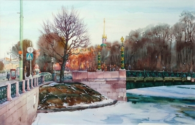 C_Dmitry Dergunov, Castle on the Water 水城, 2016, Watercolour on Paper 水彩紙本, 30 cm x 45 cm,