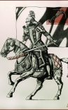 C_Aleksandr Fedorov, Knight and Time 騎士與時間, 2013, Lithography 石刻版畫, 52 cm x 32.5 cm