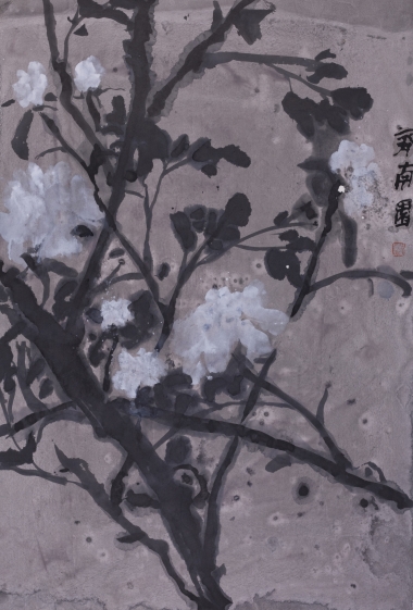C_Qi Jiannan 齊劍楠, White Peony 牡丹圖, 2015, Ink Colour on Rice Paper 水墨設色紙本, 67 cm x 46 cm