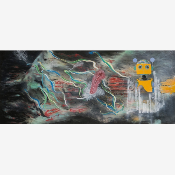 A1_Christina Tung Wai 董慧, Eternal Encounters 遇見, 2024, Ink &amp; Colour on Rice Paper 水墨設色紙本, 40 cm x 94 cm