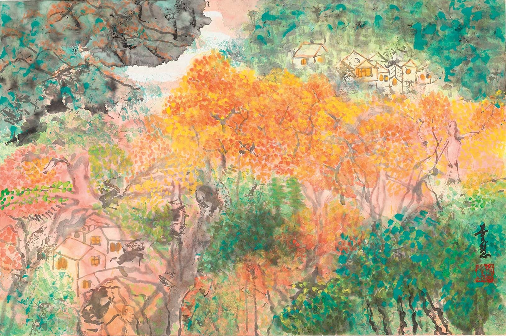 A_Christina Tung 董慧, Joy of Freedom 逸致, 2013, Ink &amp; Colour on Paper 水墨設色紙本, 46 cm x 70 cm