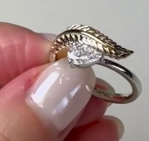 Self Photos / Files - Feather Ring with diamond 6